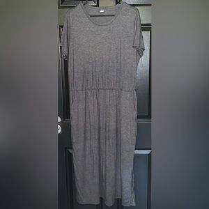 Old Navy Women’s Long Gray Dress With Pockets Size XL